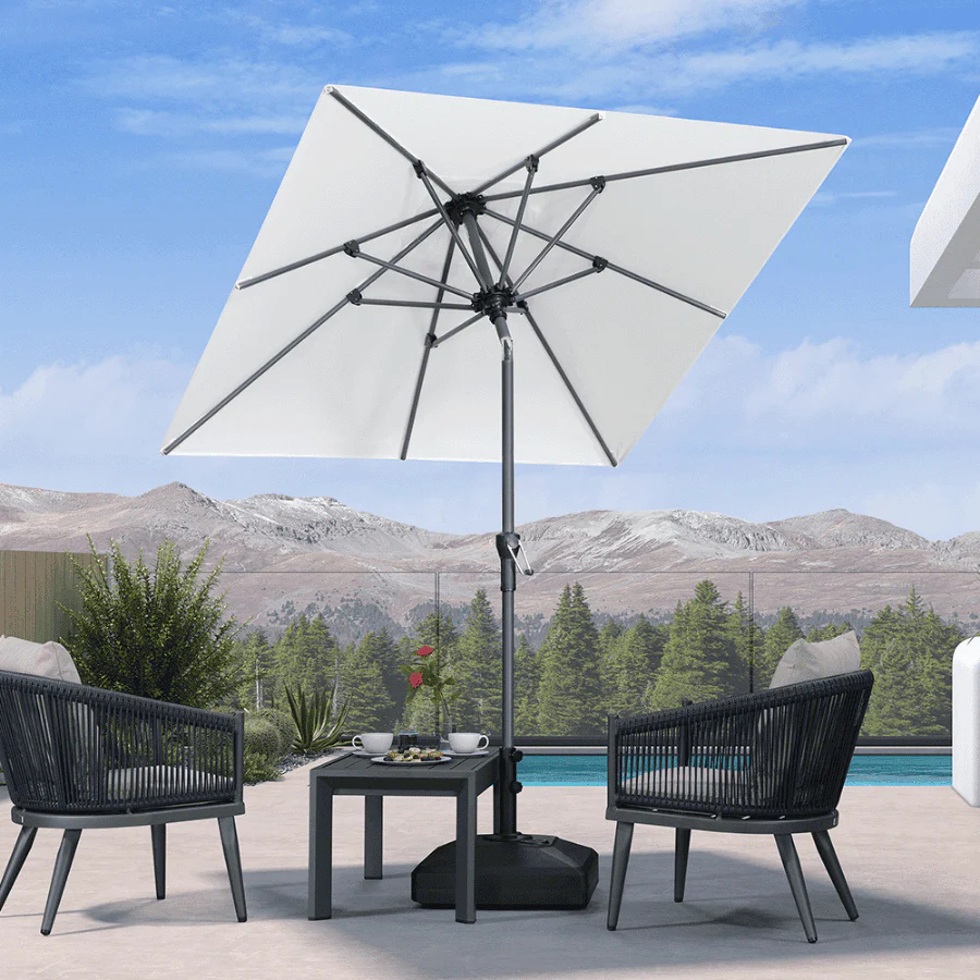 Clearance - PURPLE LEAF OPEN BOX Crank and Tilt Outdoor Patio Market Umbrella with Visible Hand Crank System - Image 146