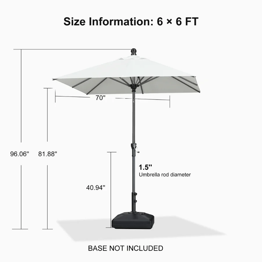 Clearance - PURPLE LEAF OPEN BOX Crank and Tilt Outdoor Patio Market Umbrella with Visible Hand Crank System - Image 147