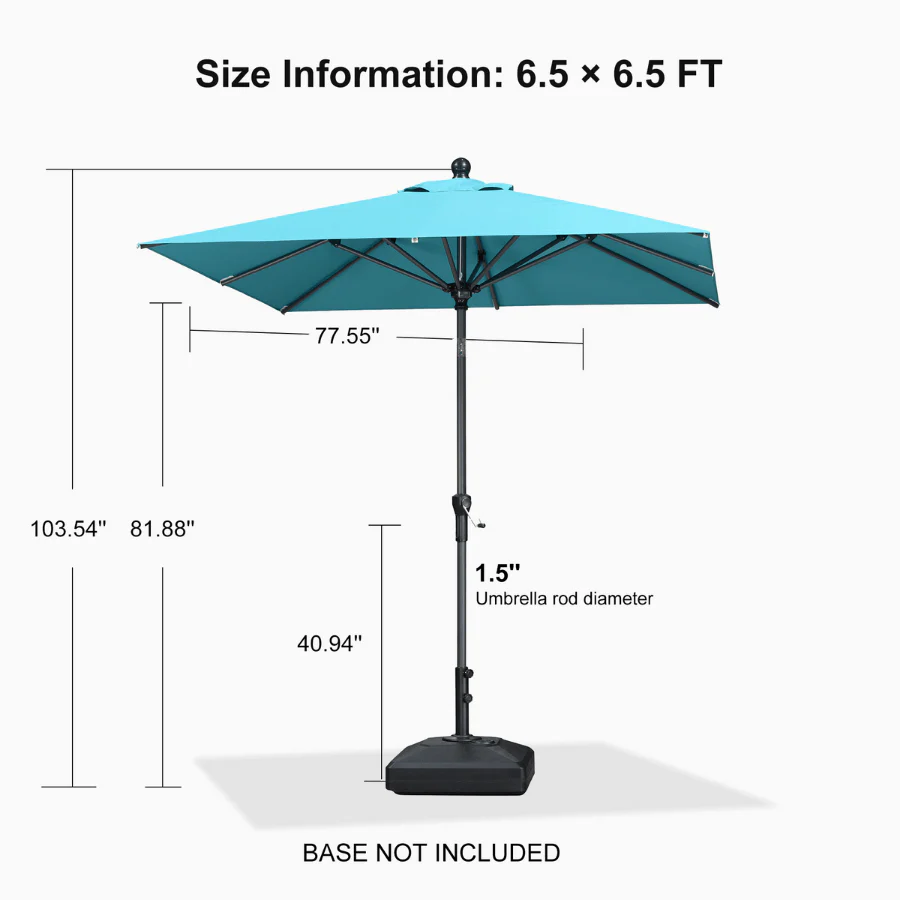 Clearance - PURPLE LEAF OPEN BOX Crank and Tilt Outdoor Patio Market Umbrella with Visible Hand Crank System - Image 148