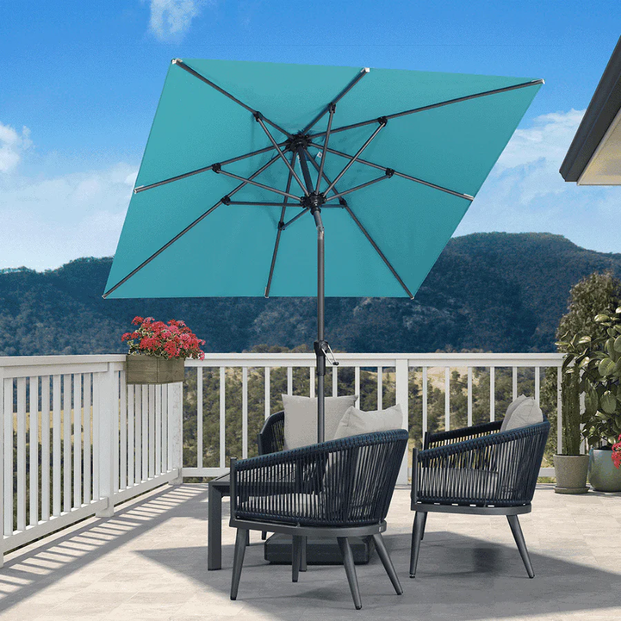 Clearance - PURPLE LEAF OPEN BOX Crank and Tilt Outdoor Patio Market Umbrella with Visible Hand Crank System - Image 149