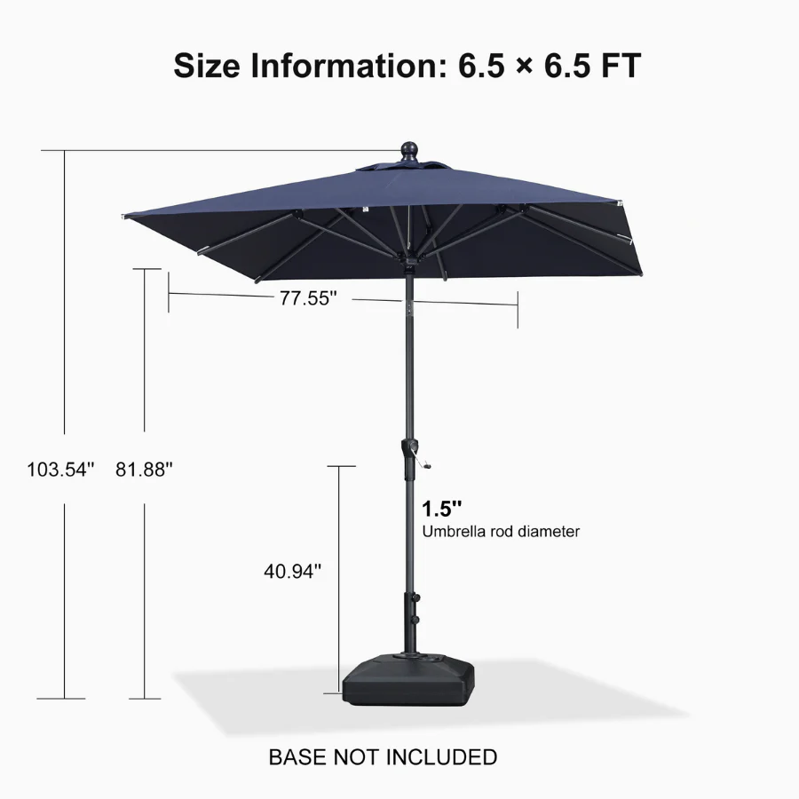 Clearance - PURPLE LEAF OPEN BOX Crank and Tilt Outdoor Patio Market Umbrella with Visible Hand Crank System - Image 150
