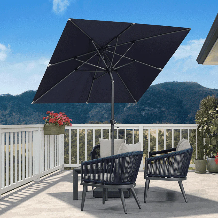 Clearance - PURPLE LEAF OPEN BOX Crank and Tilt Outdoor Patio Market Umbrella with Visible Hand Crank System - Image 151