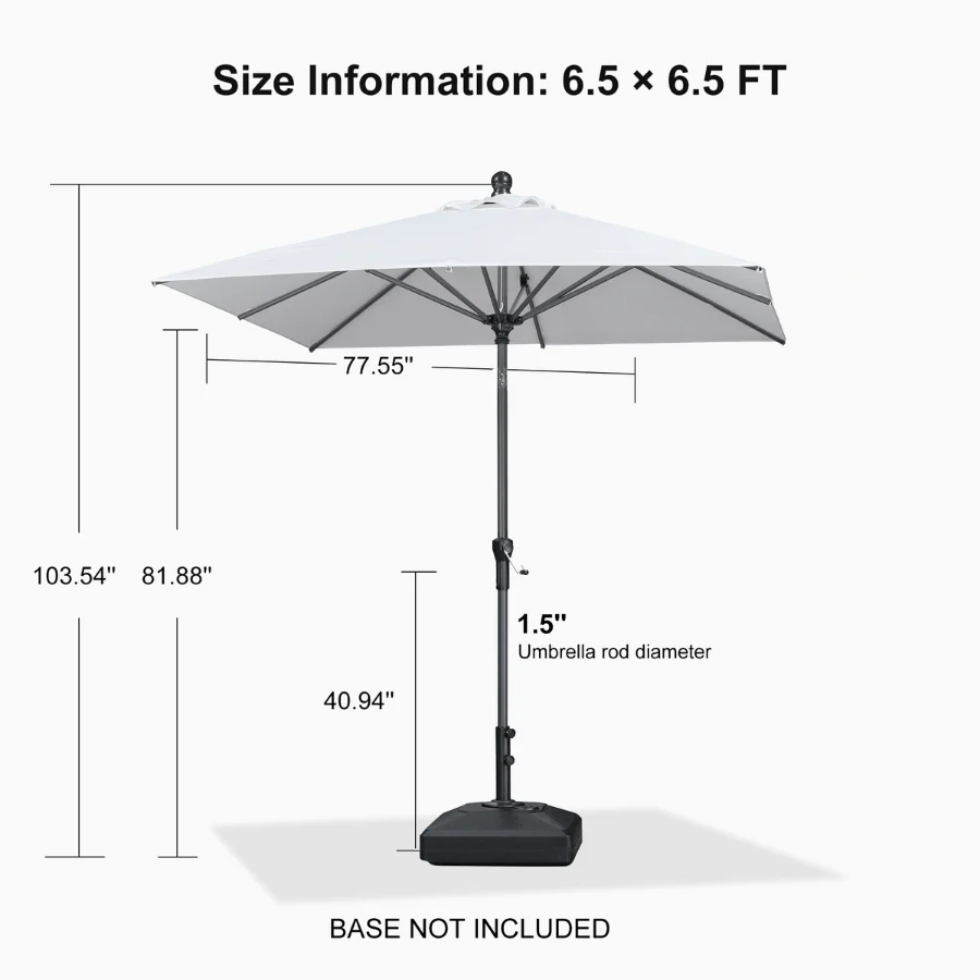 Clearance - PURPLE LEAF OPEN BOX Crank and Tilt Outdoor Patio Market Umbrella with Visible Hand Crank System - Image 154