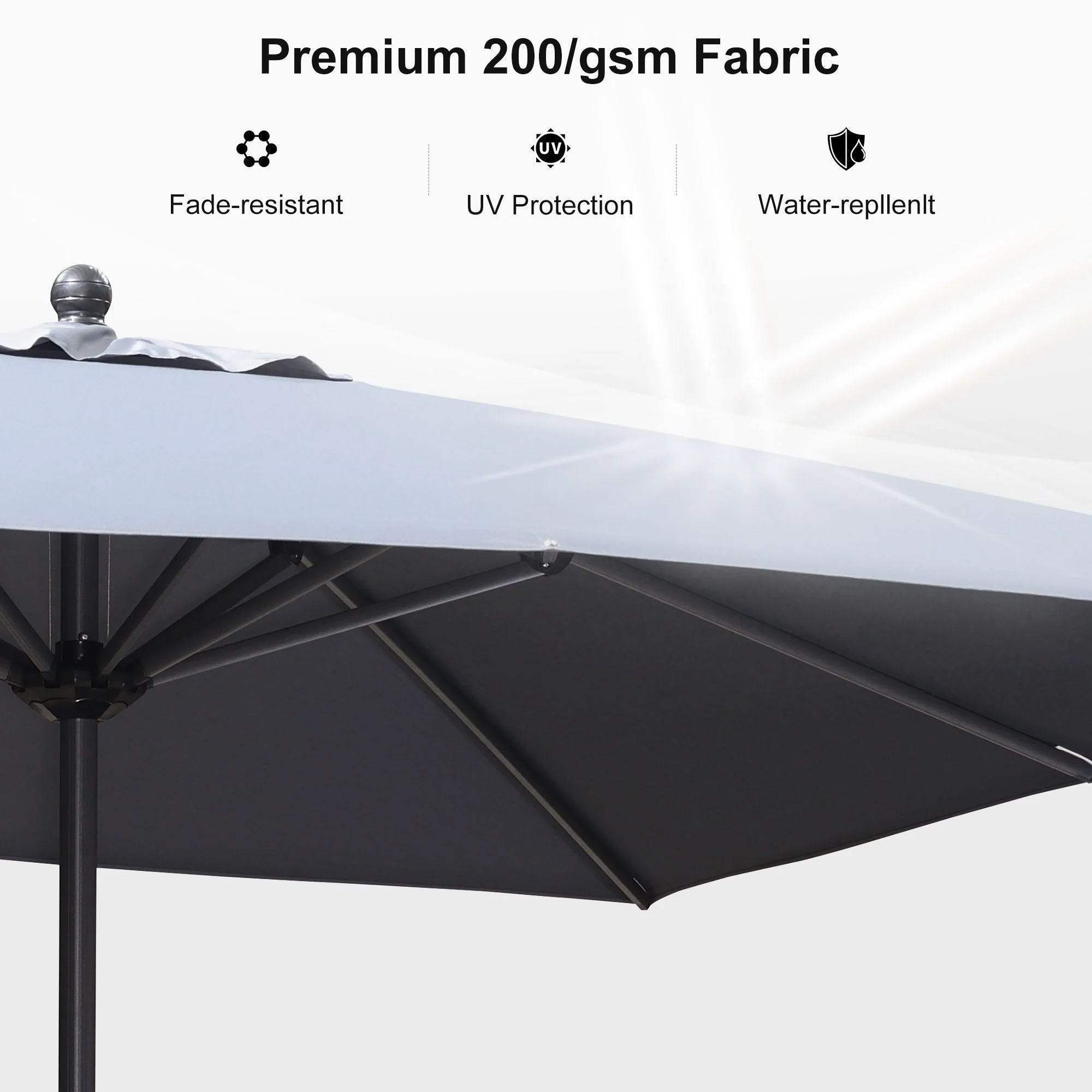 PURPLE LEAF Porch Table Umbrella with Crank and Tilt, Market Patio Umbrella - Image 14