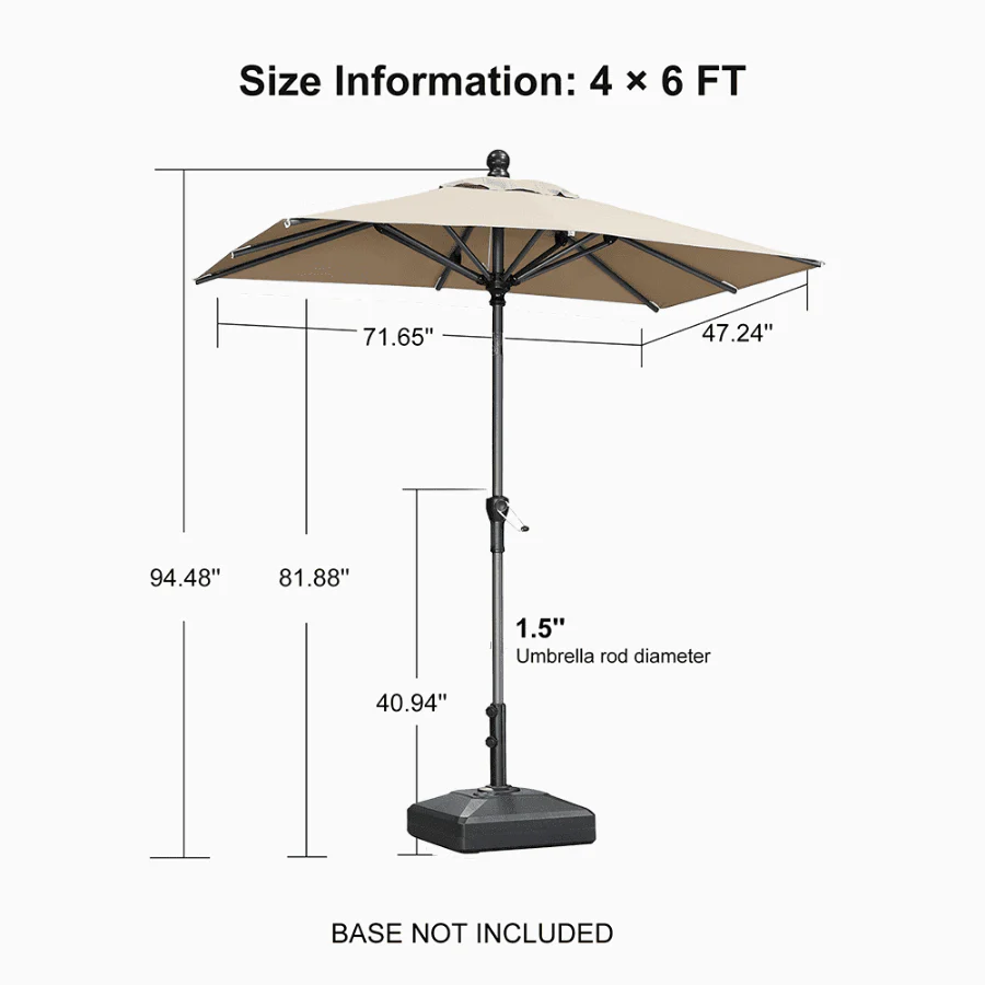 Clearance - PURPLE LEAF OPEN BOX Crank and Tilt Outdoor Patio Market Umbrella with Visible Hand Crank System - Image 168