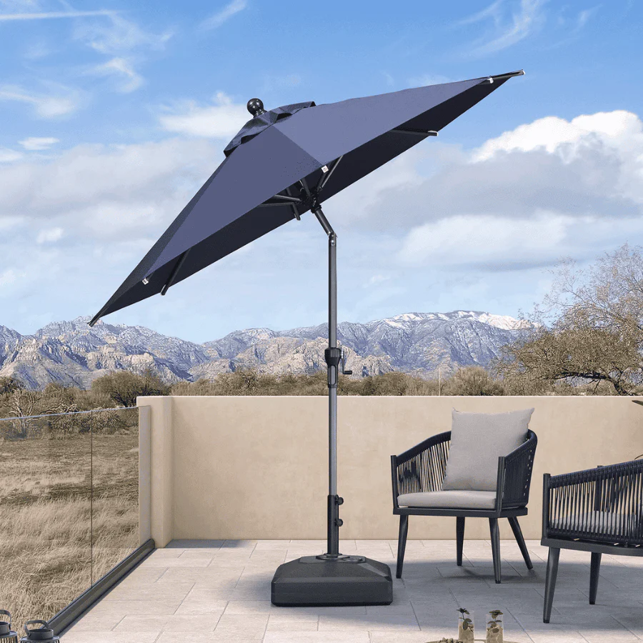 Clearance - PURPLE LEAF OPEN BOX Crank and Tilt Outdoor Patio Market Umbrella with Visible Hand Crank System - Image 174