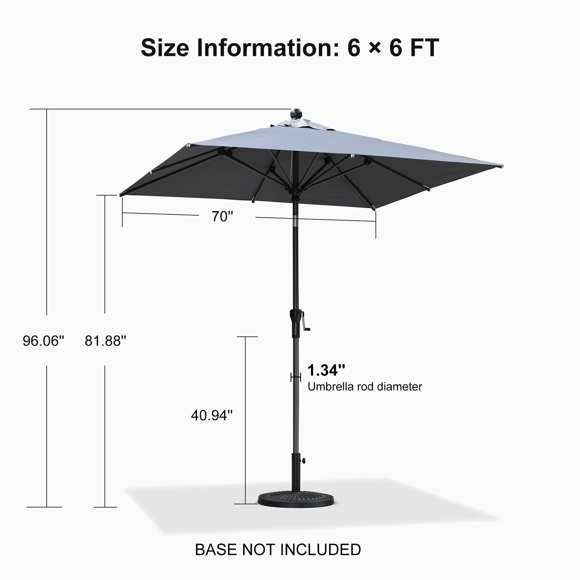 Clearance - PURPLE LEAF OPEN BOX Crank and Tilt Outdoor Patio Market Umbrella with Visible Hand Crank System - Image 18