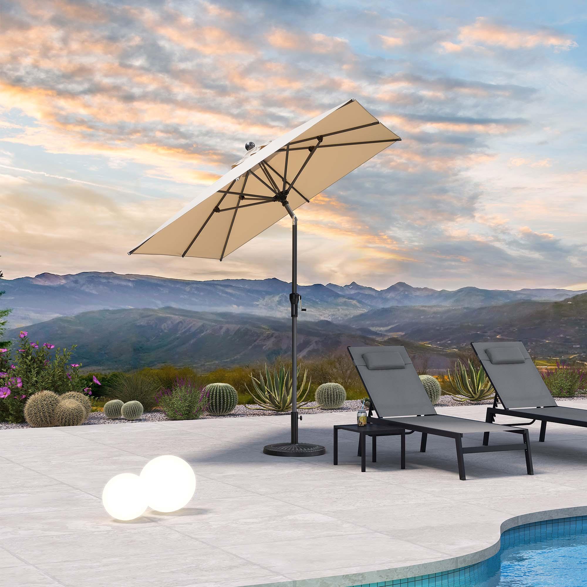 Clearance - PURPLE LEAF OPEN BOX Crank and Tilt Outdoor Patio Market Umbrella with Visible Hand Crank System - Image 21
