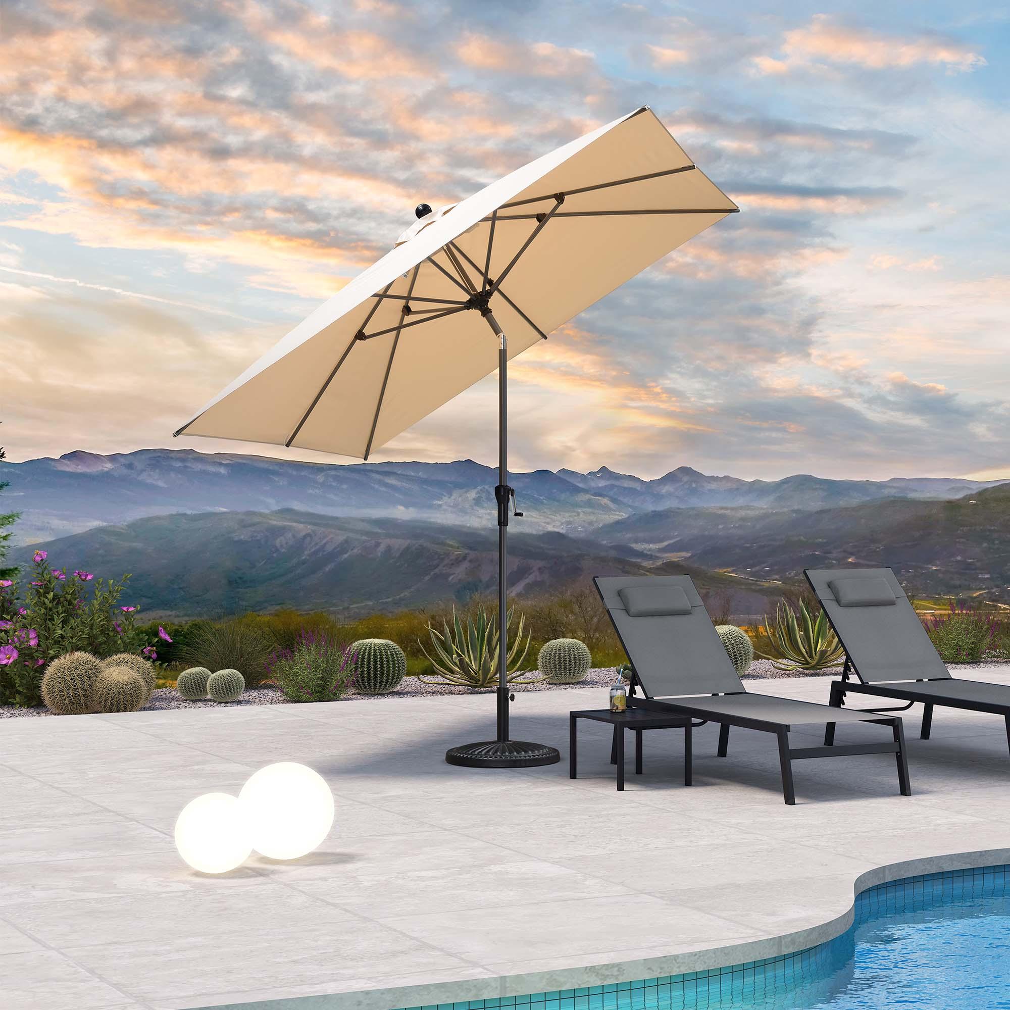 Clearance - PURPLE LEAF OPEN BOX Crank and Tilt Outdoor Patio Market Umbrella with Visible Hand Crank System - Image 24