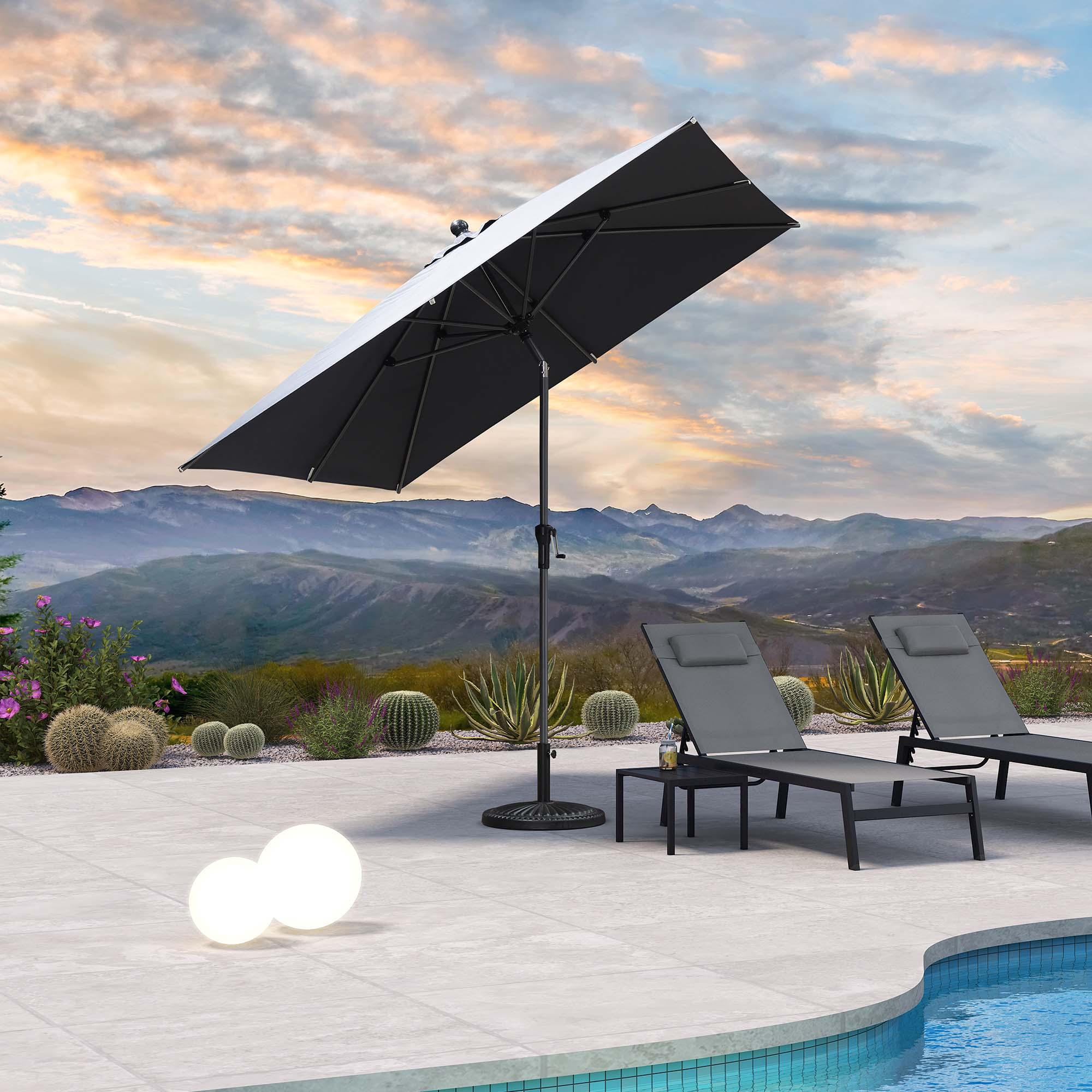 Clearance - PURPLE LEAF OPEN BOX Crank and Tilt Outdoor Patio Market Umbrella with Visible Hand Crank System - Image 25