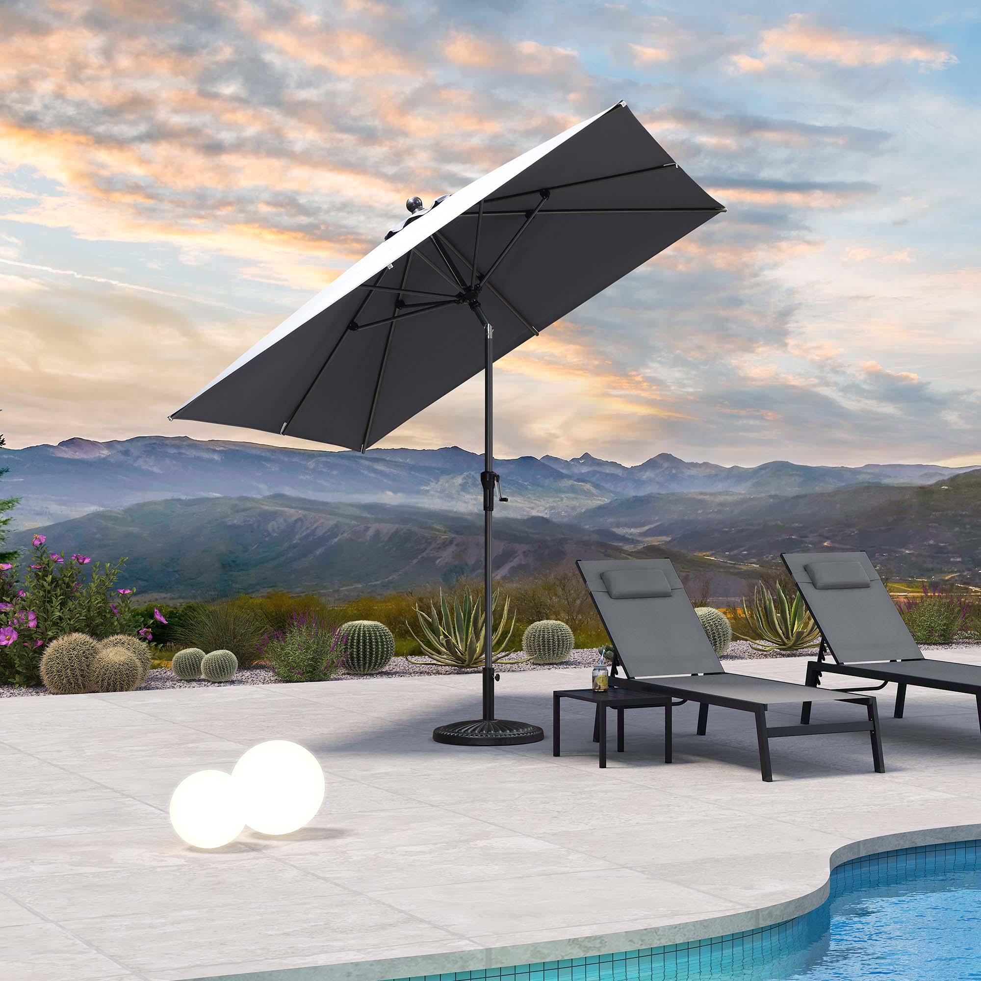 Clearance - PURPLE LEAF OPEN BOX Crank and Tilt Outdoor Patio Market Umbrella with Visible Hand Crank System - Image 26
