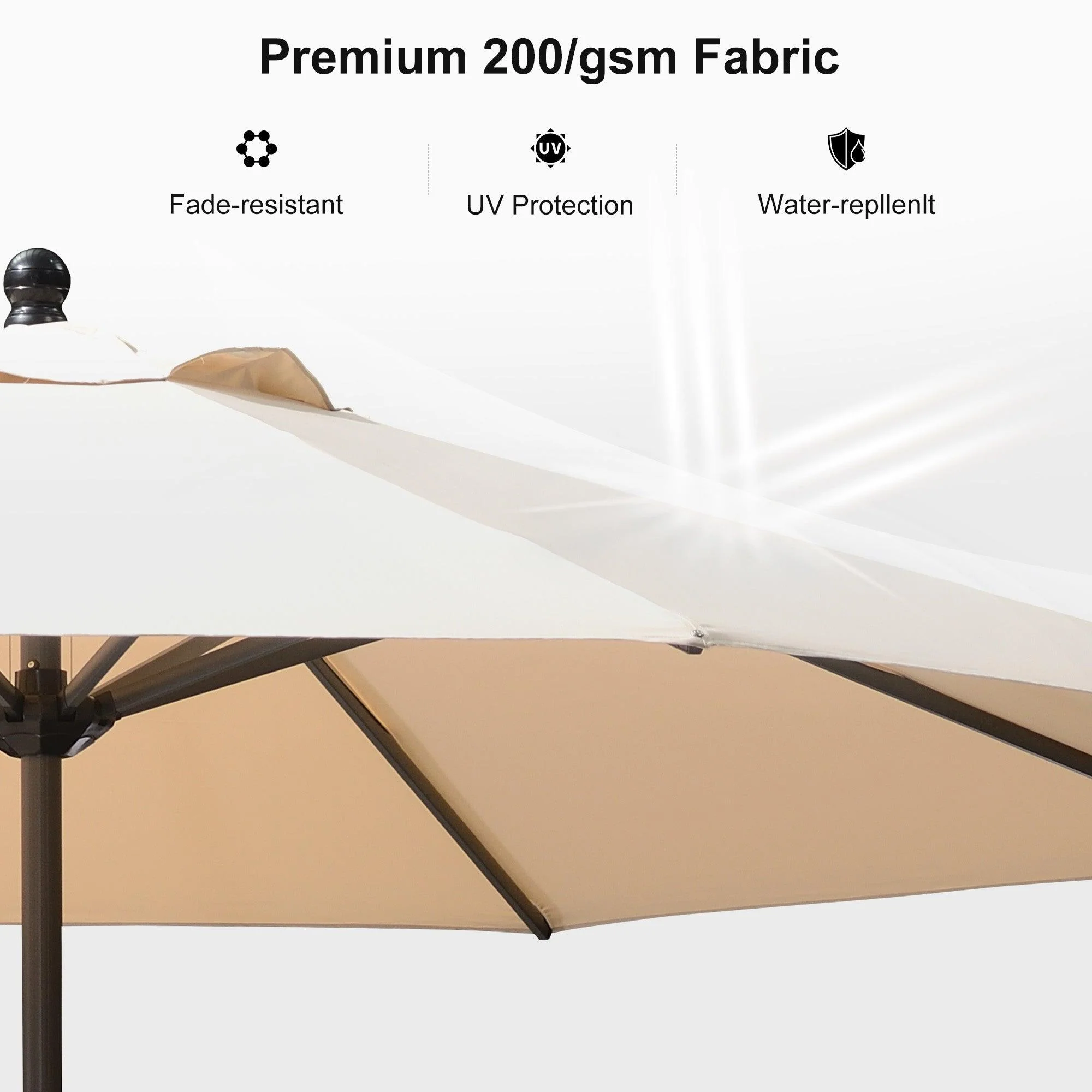 Clearance - PURPLE LEAF OPEN BOX Crank and Tilt Outdoor Patio Market Umbrella with Visible Hand Crank System - Image 34