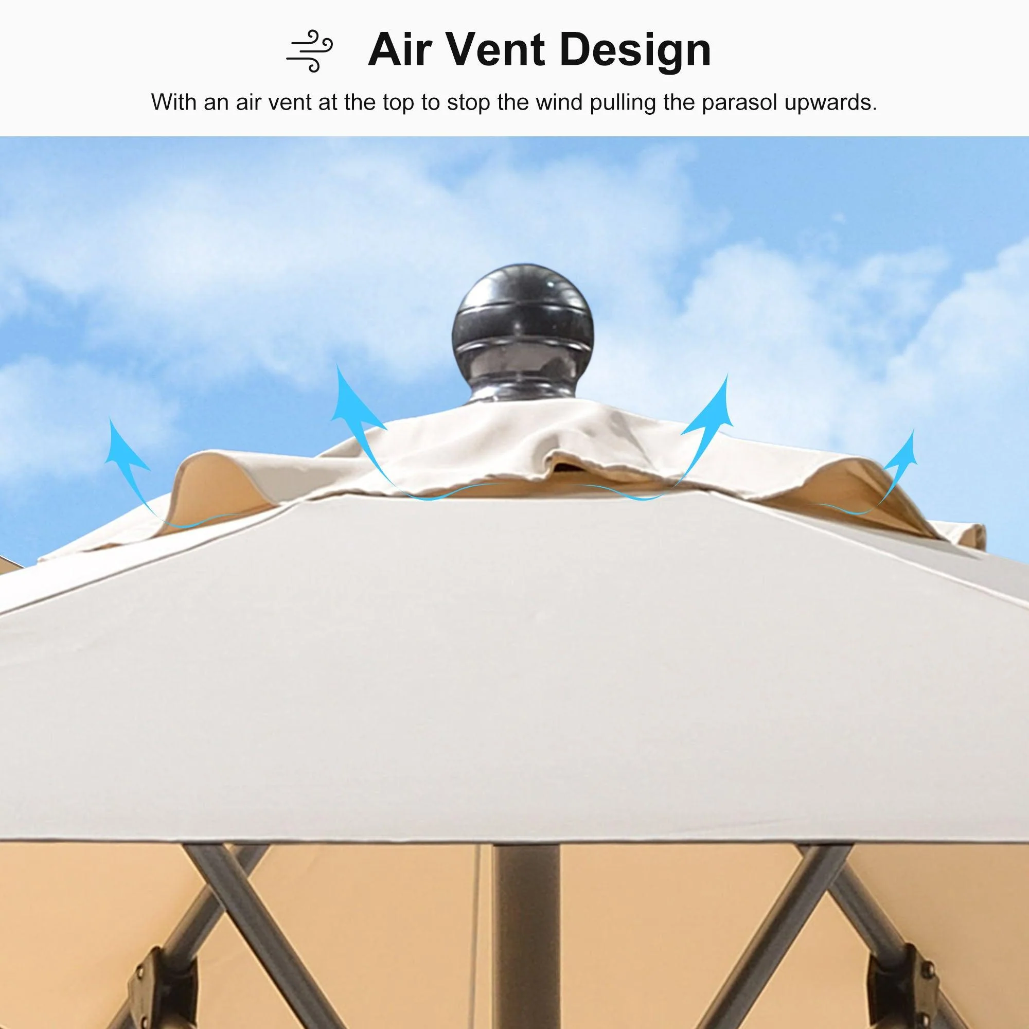 Clearance - PURPLE LEAF OPEN BOX Crank and Tilt Outdoor Patio Market Umbrella with Visible Hand Crank System - Image 36