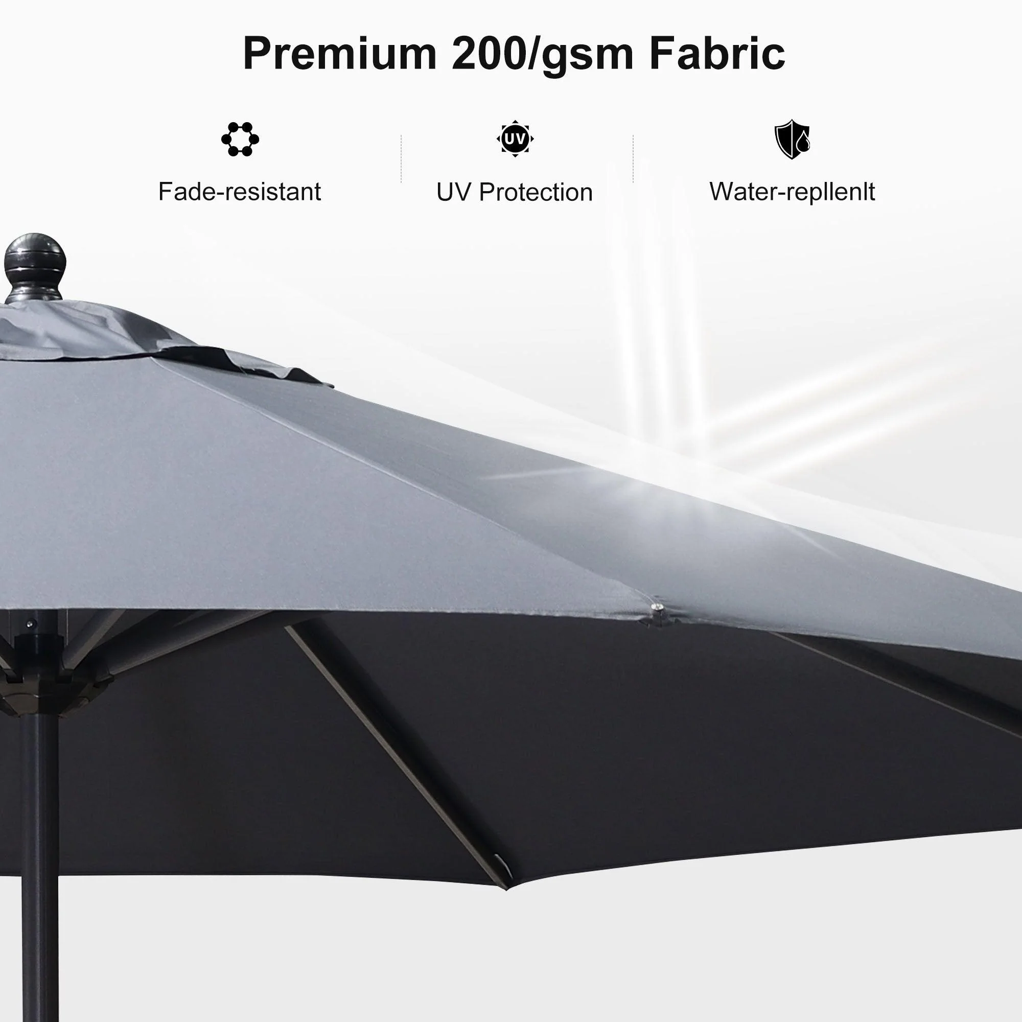 Clearance - PURPLE LEAF OPEN BOX Crank and Tilt Outdoor Patio Market Umbrella with Visible Hand Crank System - Image 38