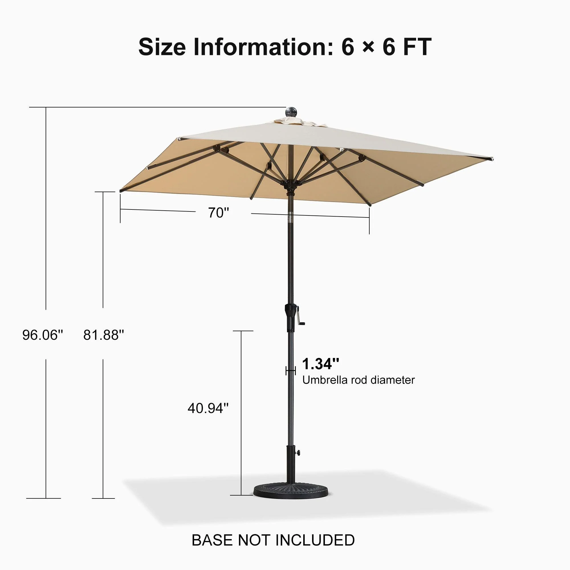 Clearance - PURPLE LEAF OPEN BOX Crank and Tilt Outdoor Patio Market Umbrella with Visible Hand Crank System - Image 4