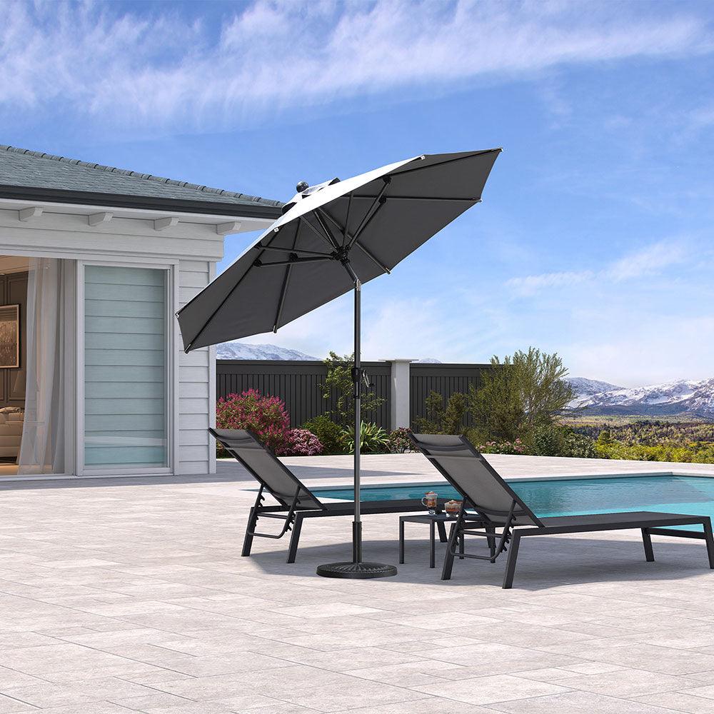 Clearance - PURPLE LEAF OPEN BOX Crank and Tilt Outdoor Patio Market Umbrella with Visible Hand Crank System - Image 43