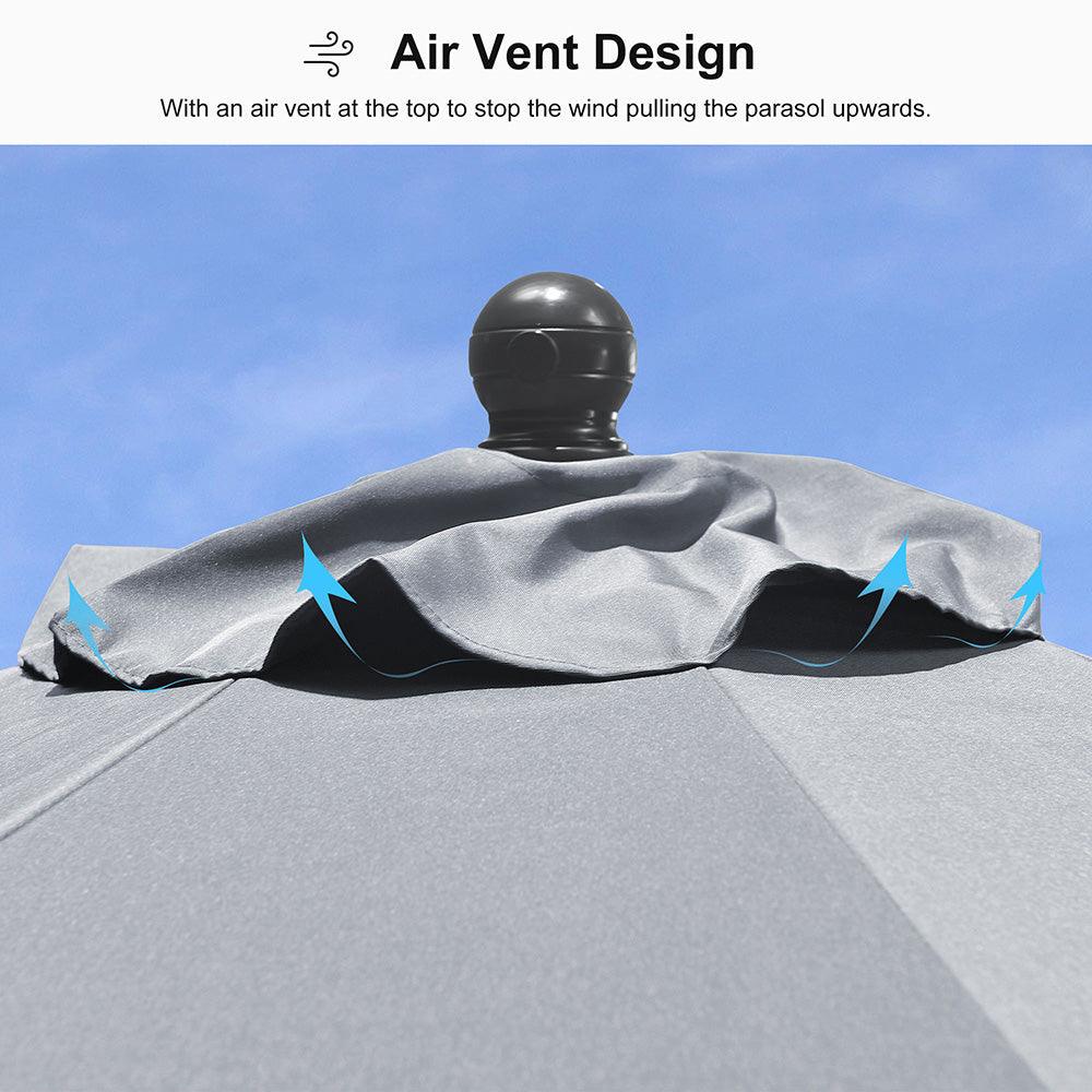 Clearance - PURPLE LEAF OPEN BOX Crank and Tilt Outdoor Patio Market Umbrella with Visible Hand Crank System - Image 45