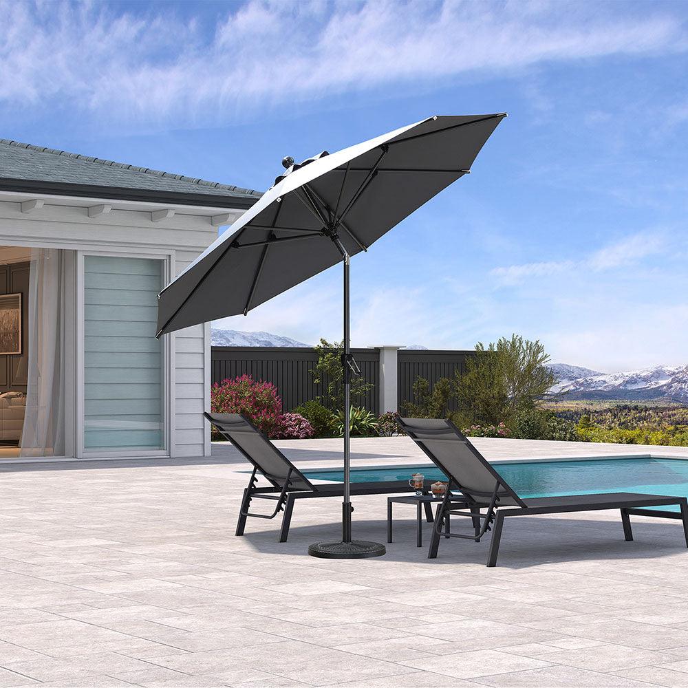 Clearance - PURPLE LEAF OPEN BOX Crank and Tilt Outdoor Patio Market Umbrella with Visible Hand Crank System - Image 49