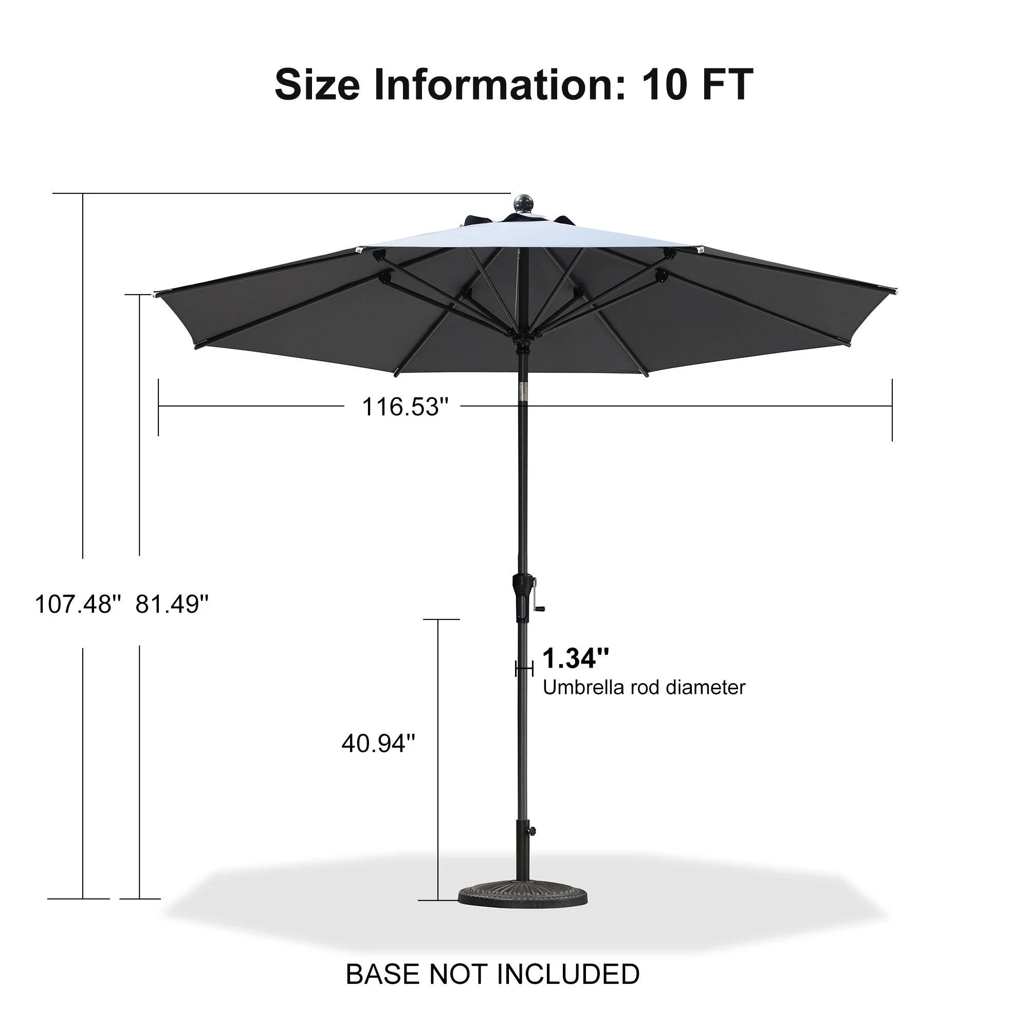 Clearance - PURPLE LEAF OPEN BOX Crank and Tilt Outdoor Patio Market Umbrella with Visible Hand Crank System - Image 54
