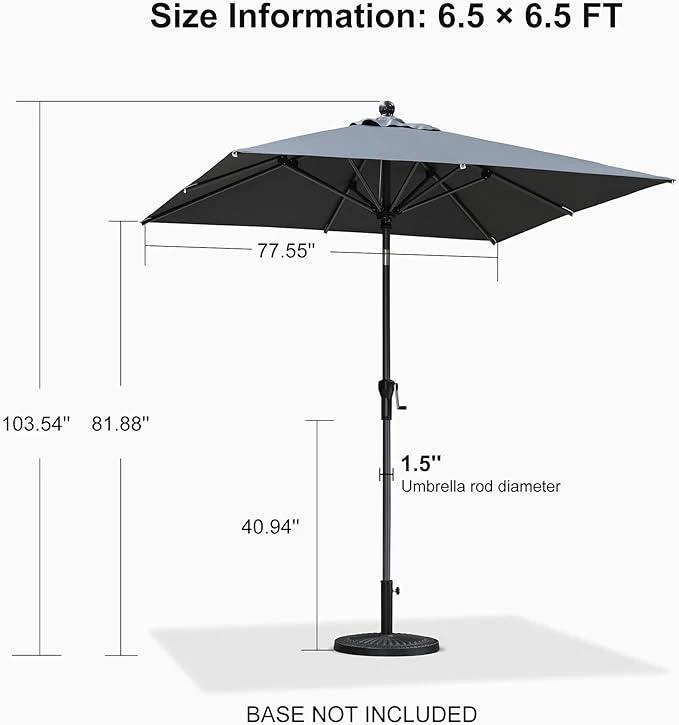 Clearance - PURPLE LEAF OPEN BOX Crank and Tilt Outdoor Patio Market Umbrella with Visible Hand Crank System - Image 58