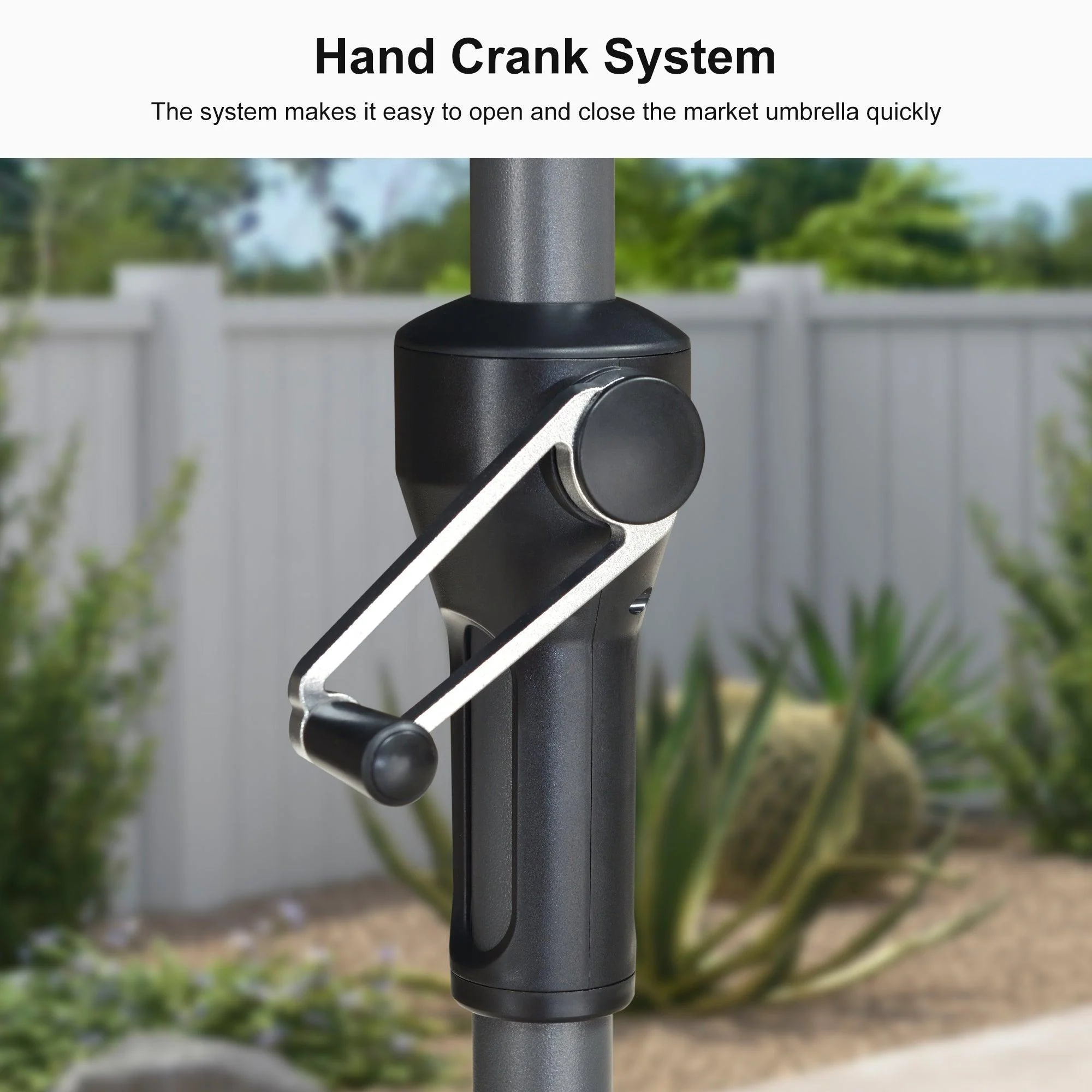 Clearance - PURPLE LEAF OPEN BOX Crank and Tilt Outdoor Patio Market Umbrella with Visible Hand Crank System - Image 8