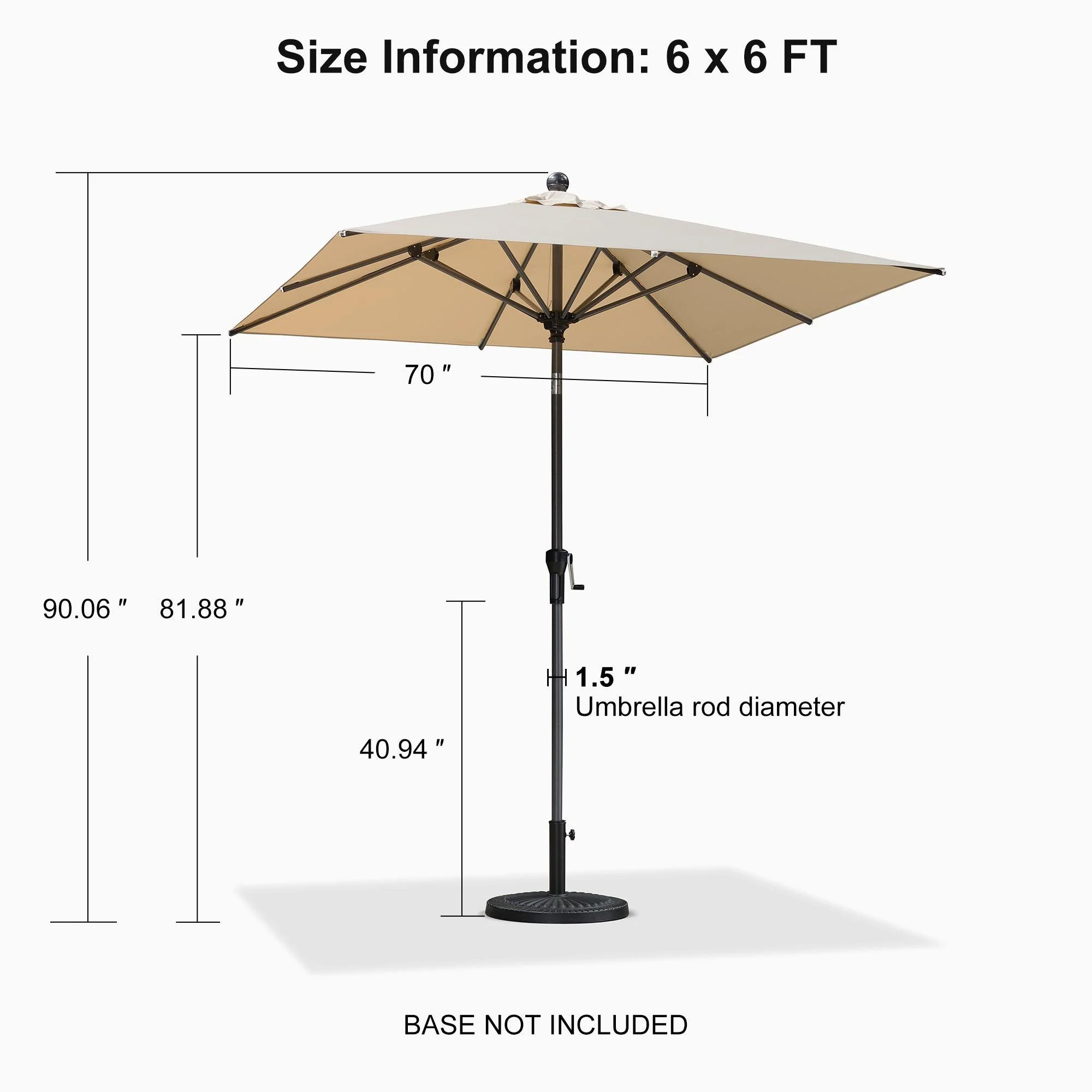 Clearance - PURPLE LEAF OPEN BOX Crank and Tilt Outdoor Patio Market Umbrella with Visible Hand Crank System - Image 82