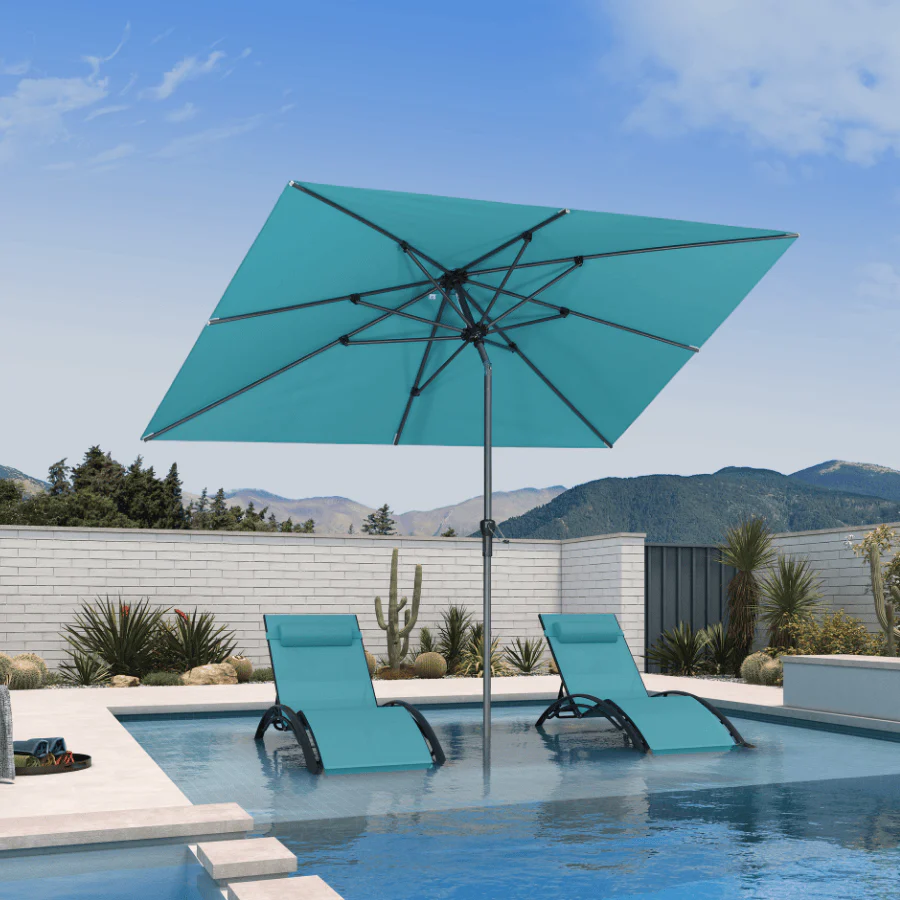 Clearance - PURPLE LEAF OPEN BOX Crank and Tilt Outdoor Patio Market Umbrella with Visible Hand Crank System - Image 84