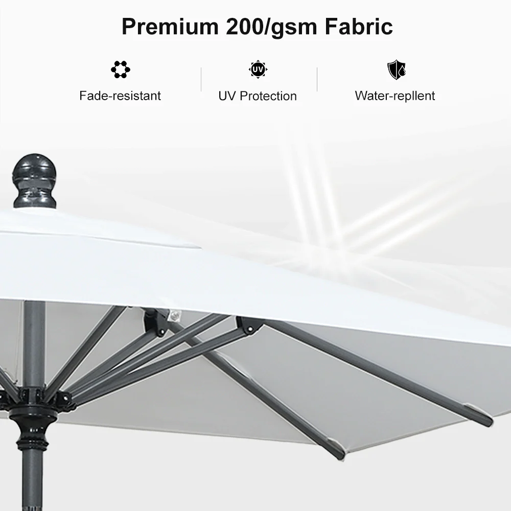 Clearance - PURPLE LEAF OPEN BOX Crank and Tilt Outdoor Patio Market Umbrella with Visible Hand Crank System - Image 86