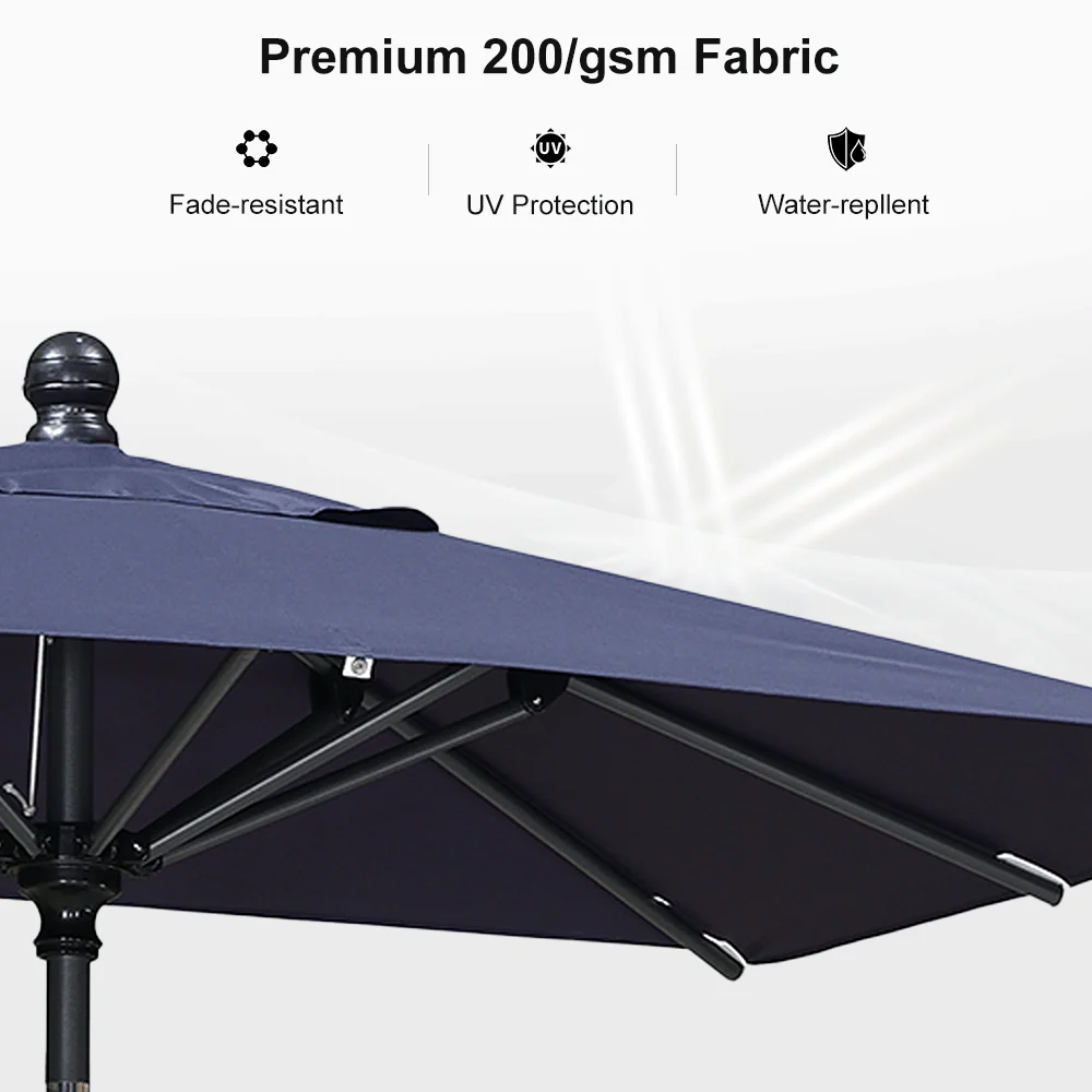 Clearance - PURPLE LEAF OPEN BOX Crank and Tilt Outdoor Patio Market Umbrella with Visible Hand Crank System - Image 87