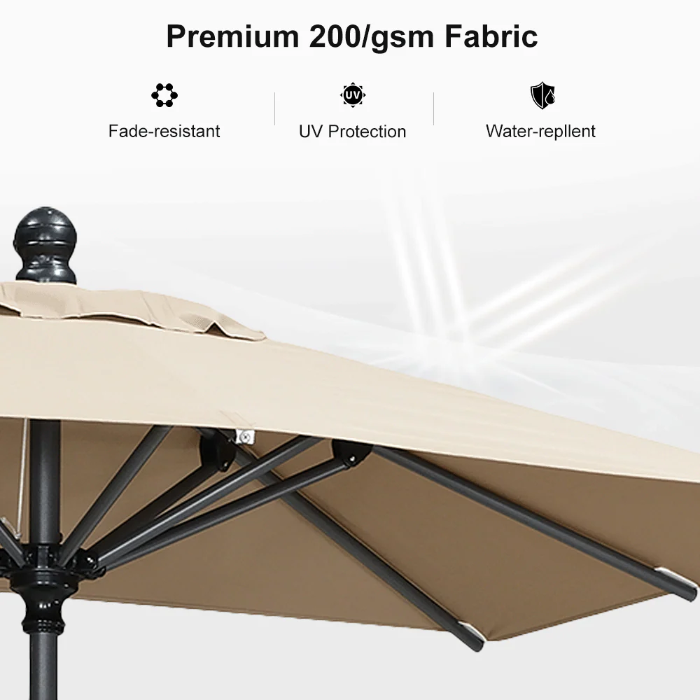 Clearance - PURPLE LEAF OPEN BOX Crank and Tilt Outdoor Patio Market Umbrella with Visible Hand Crank System - Image 88