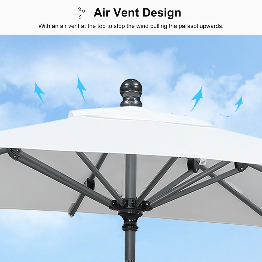 Clearance - PURPLE LEAF OPEN BOX Crank and Tilt Outdoor Patio Market Umbrella with Visible Hand Crank System - Image 89