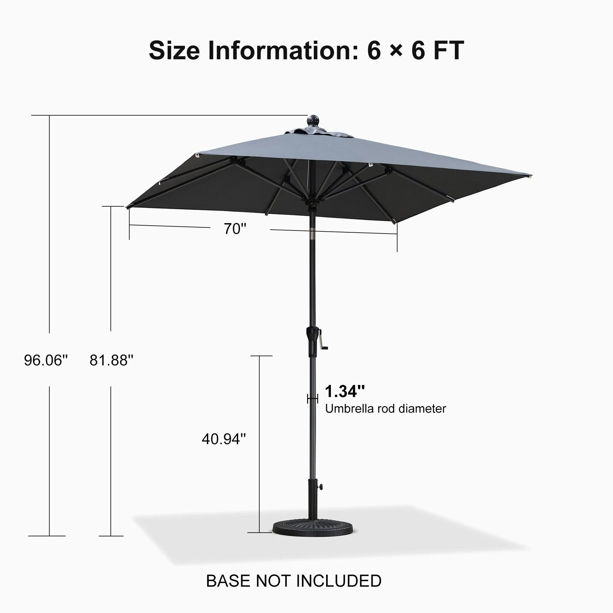 Clearance - PURPLE LEAF OPEN BOX Crank and Tilt Outdoor Patio Market Umbrella with Visible Hand Crank System - Image 9