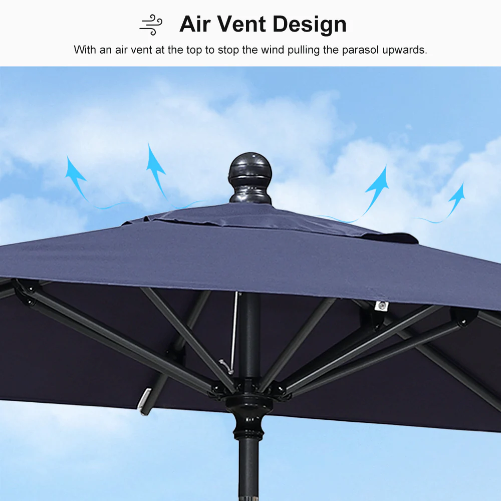 Clearance - PURPLE LEAF OPEN BOX Crank and Tilt Outdoor Patio Market Umbrella with Visible Hand Crank System - Image 90