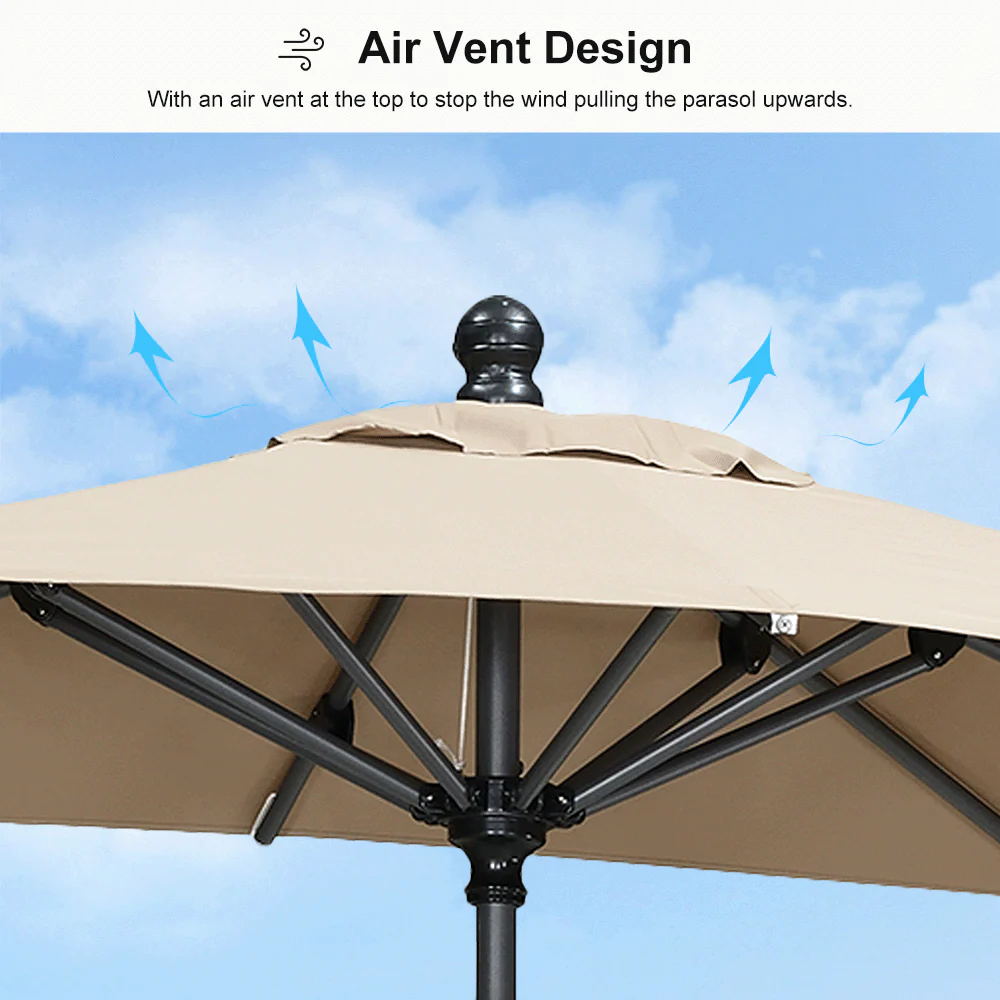 Clearance - PURPLE LEAF OPEN BOX Crank and Tilt Outdoor Patio Market Umbrella with Visible Hand Crank System - Image 92