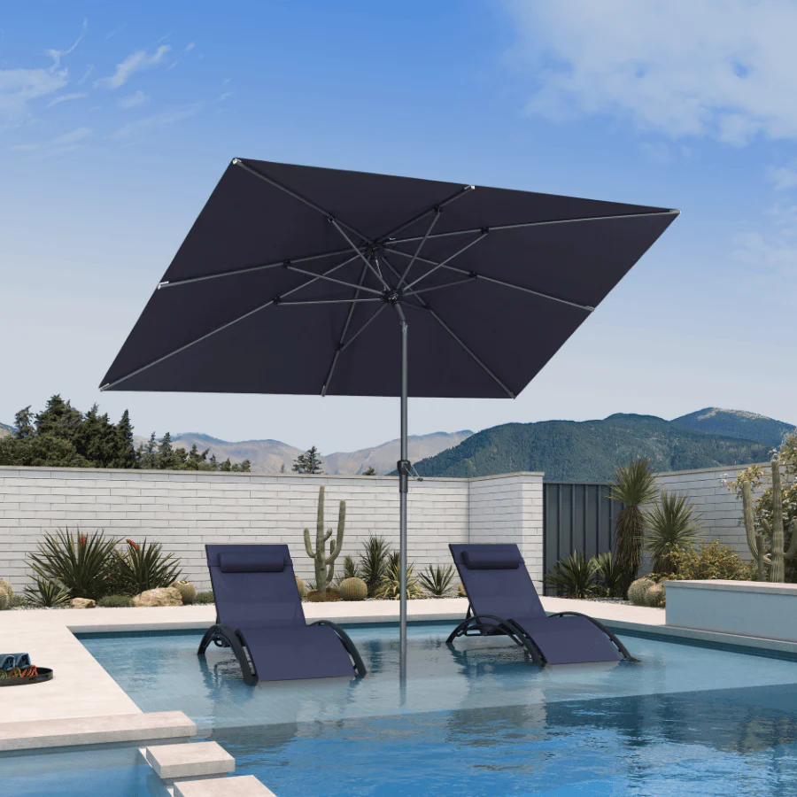 Clearance - PURPLE LEAF OPEN BOX Crank and Tilt Outdoor Patio Market Umbrella with Visible Hand Crank System - Image 97
