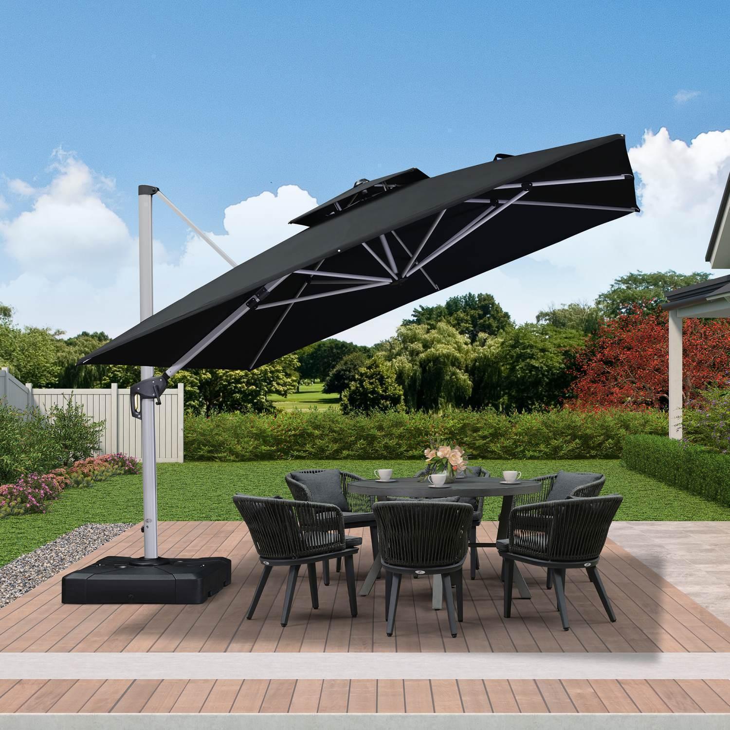 PURPLE LEAF Outdoor Windproof Umbrella, Square Cantilever Umbrella Outside Patio - Image 9