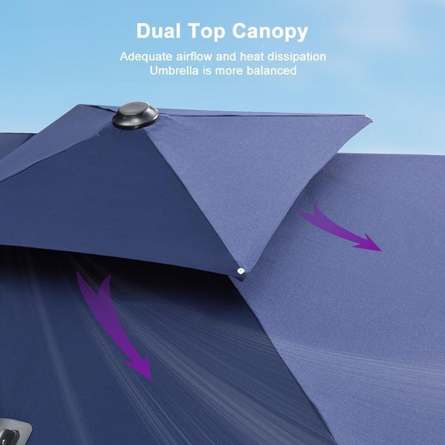 PURPLE LEAF Outdoor Windproof Umbrella, Square Cantilever Umbrella Outside Patio - Image 129