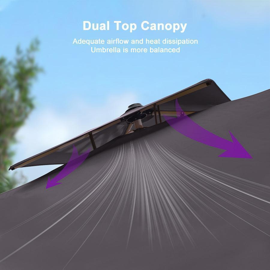 PURPLE LEAF Outdoor Windproof Umbrella, Square Cantilever Umbrella Outside Patio - Image 130