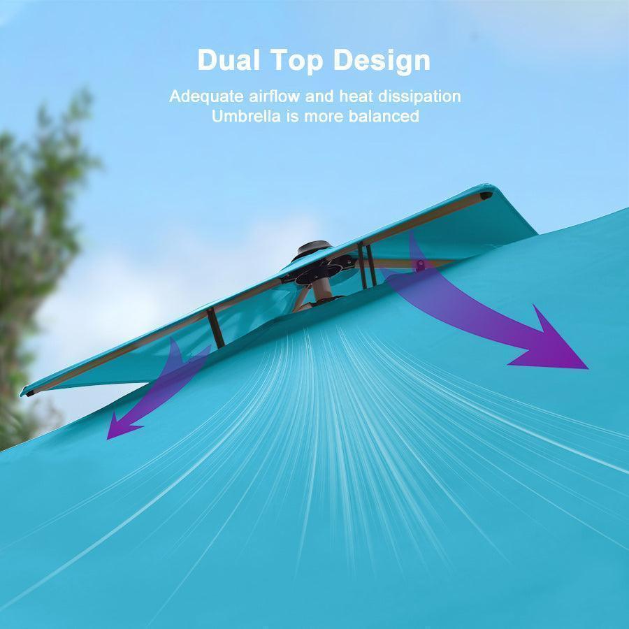 PURPLE LEAF Outdoor Windproof Umbrella, Square Cantilever Umbrella Outside Patio - Image 135