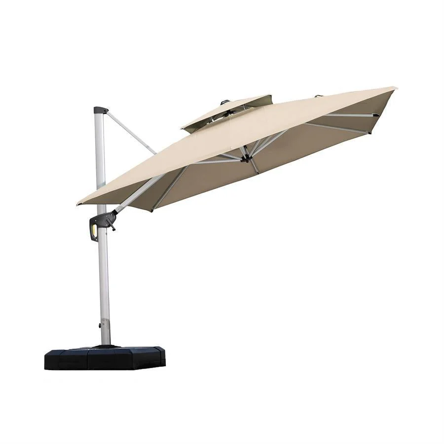 PURPLE LEAF Outdoor Windproof Umbrella, Square Cantilever Umbrella Outside Patio - Image 42
