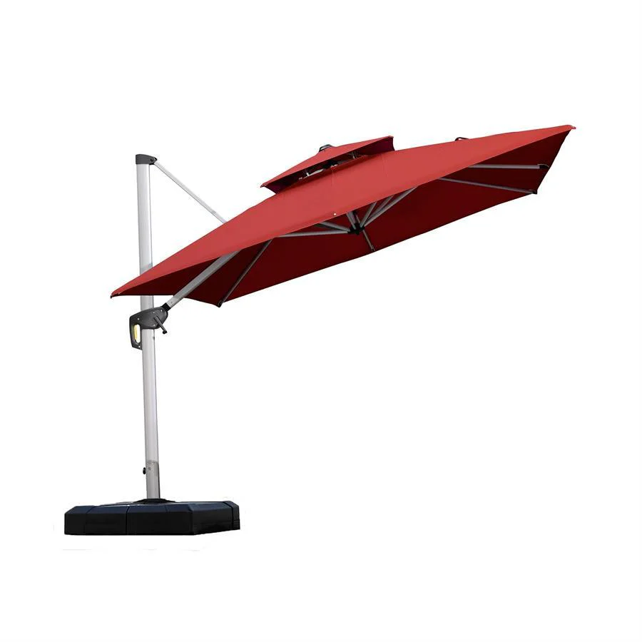 PURPLE LEAF Outdoor Windproof Umbrella, Square Cantilever Umbrella Outside Patio - Image 45