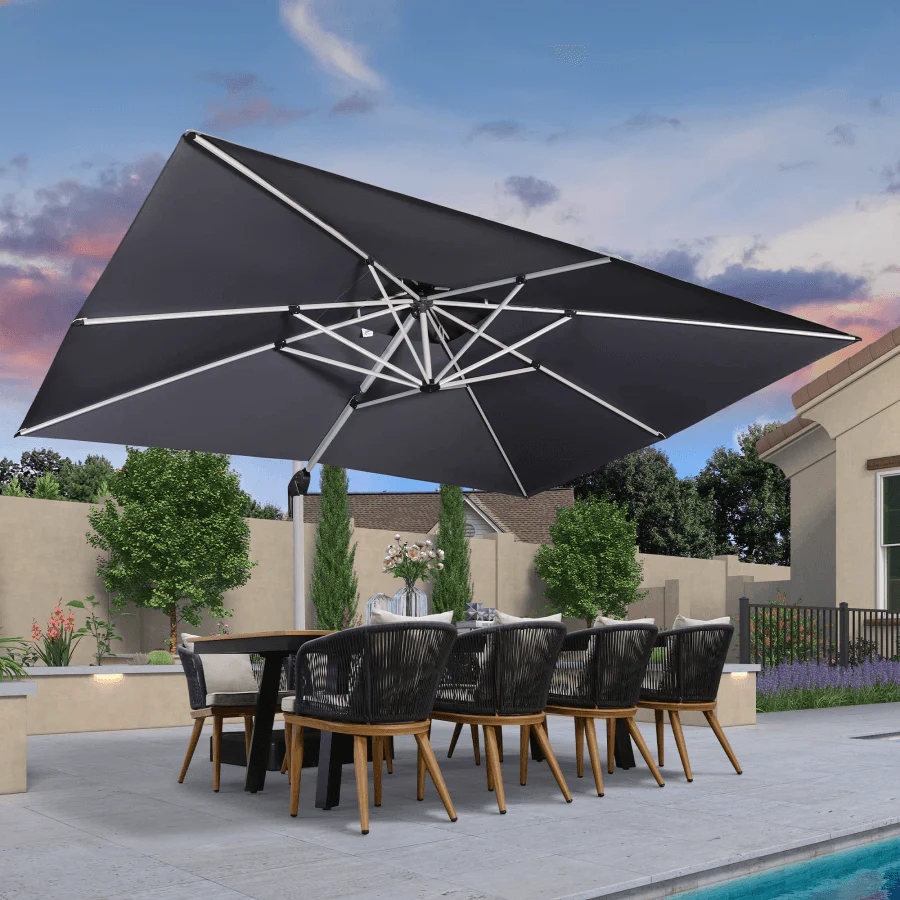 PURPLE LEAF Large Rectangular Porch Umbrella Outside Cantilever Patio Yard Umbrella - Image 3