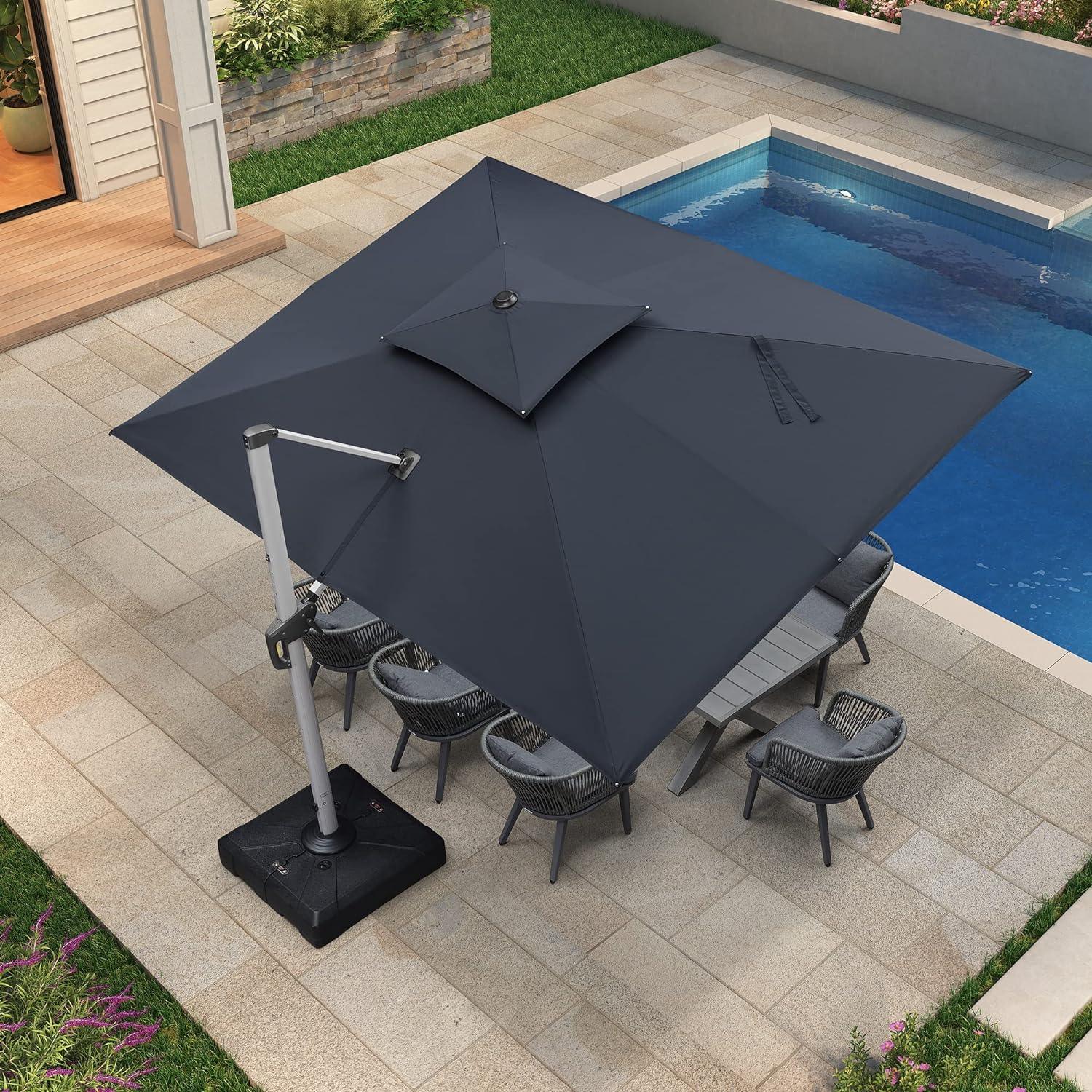 PURPLE LEAF Large Rectangular Porch Umbrella Outside Cantilever Patio Yard Umbrella - Image 5