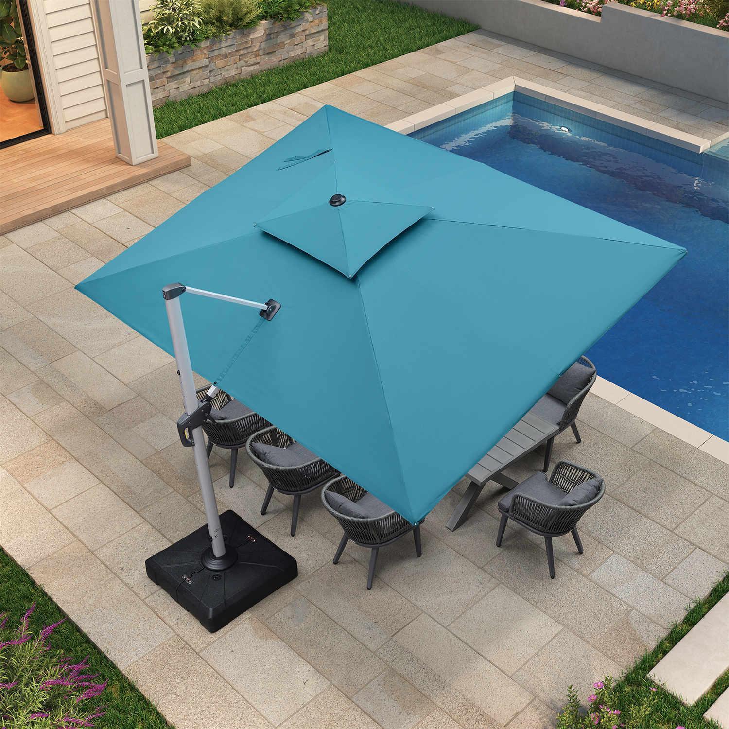 PURPLE LEAF Large Rectangular Porch Umbrella Outside Cantilever Patio Yard Umbrella - Image 104