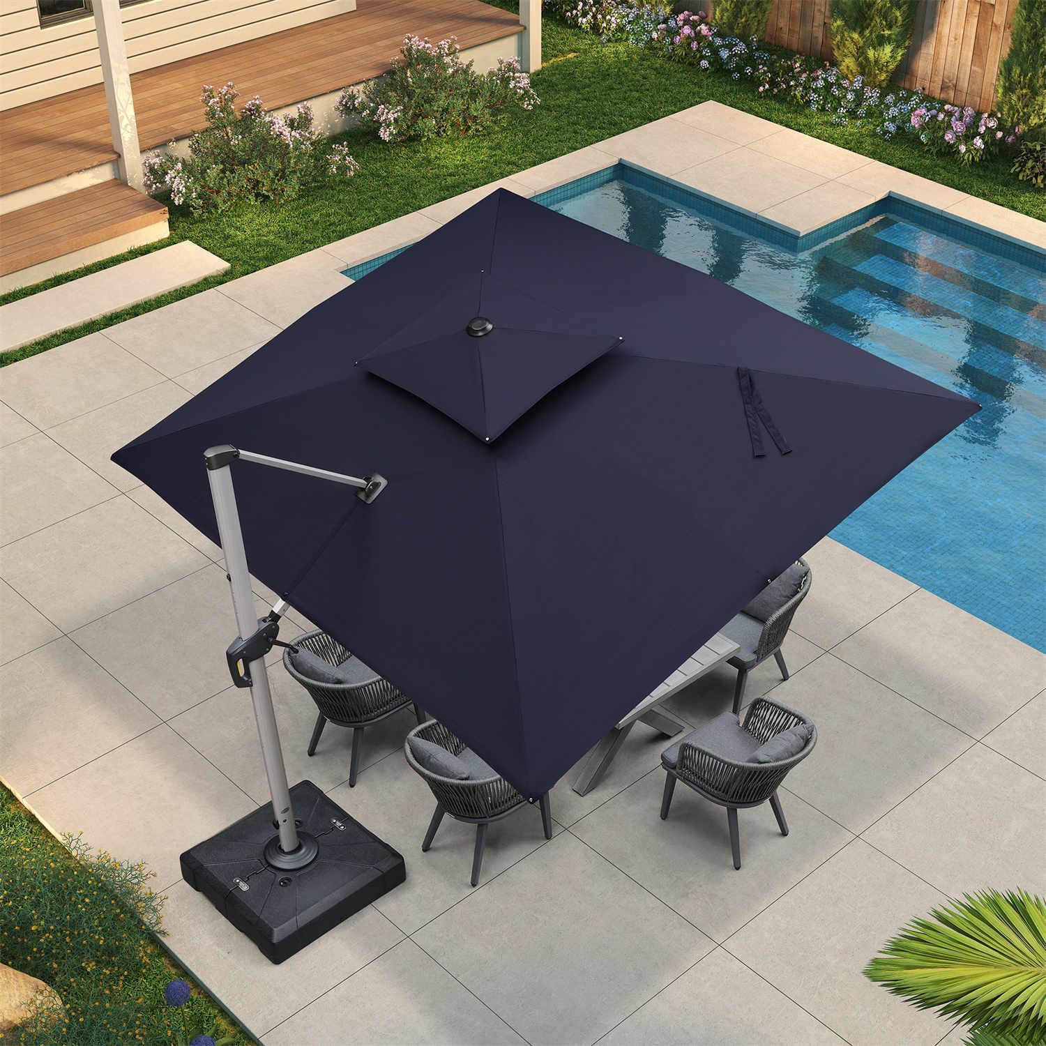 PURPLE LEAF Large Rectangular Porch Umbrella Outside Cantilever Patio Yard Umbrella - Image 107