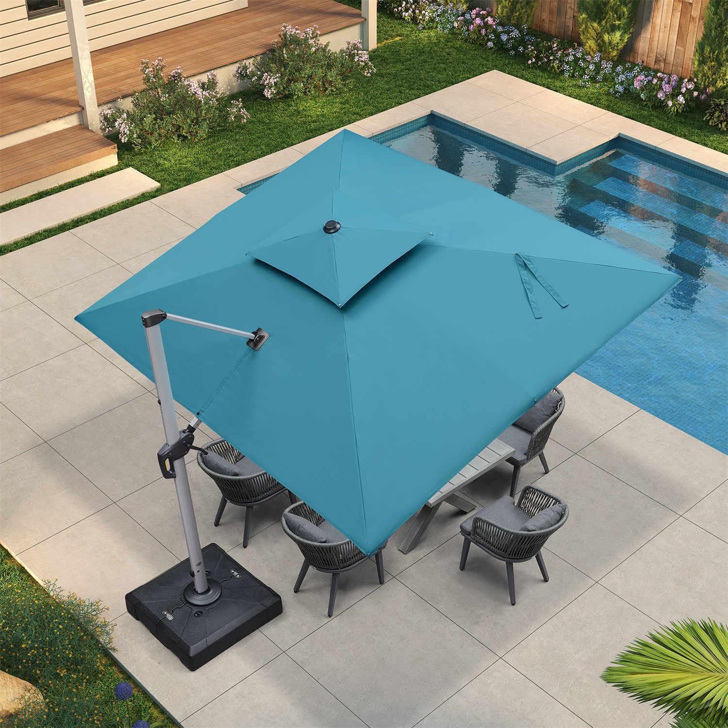 PURPLE LEAF Large Rectangular Porch Umbrella Outside Cantilever Patio Yard Umbrella - Image 6