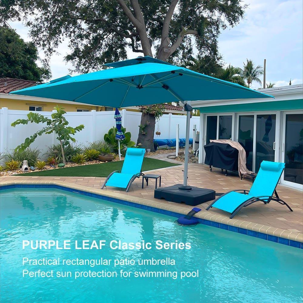 PURPLE LEAF Large Rectangular Porch Umbrella Outside Cantilever Patio Yard Umbrella - Image 124