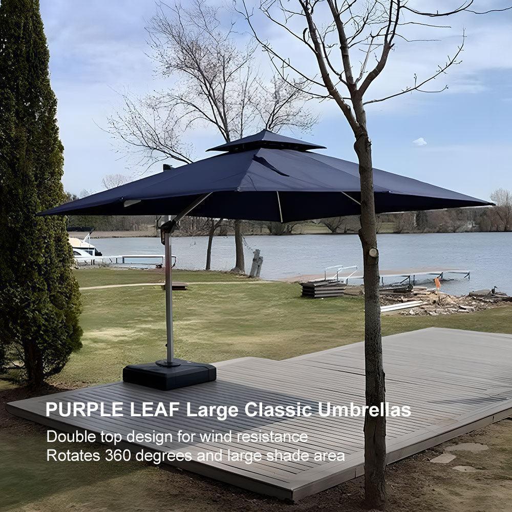 PURPLE LEAF Large Rectangular Porch Umbrella Outside Cantilever Patio Yard Umbrella - Image 130