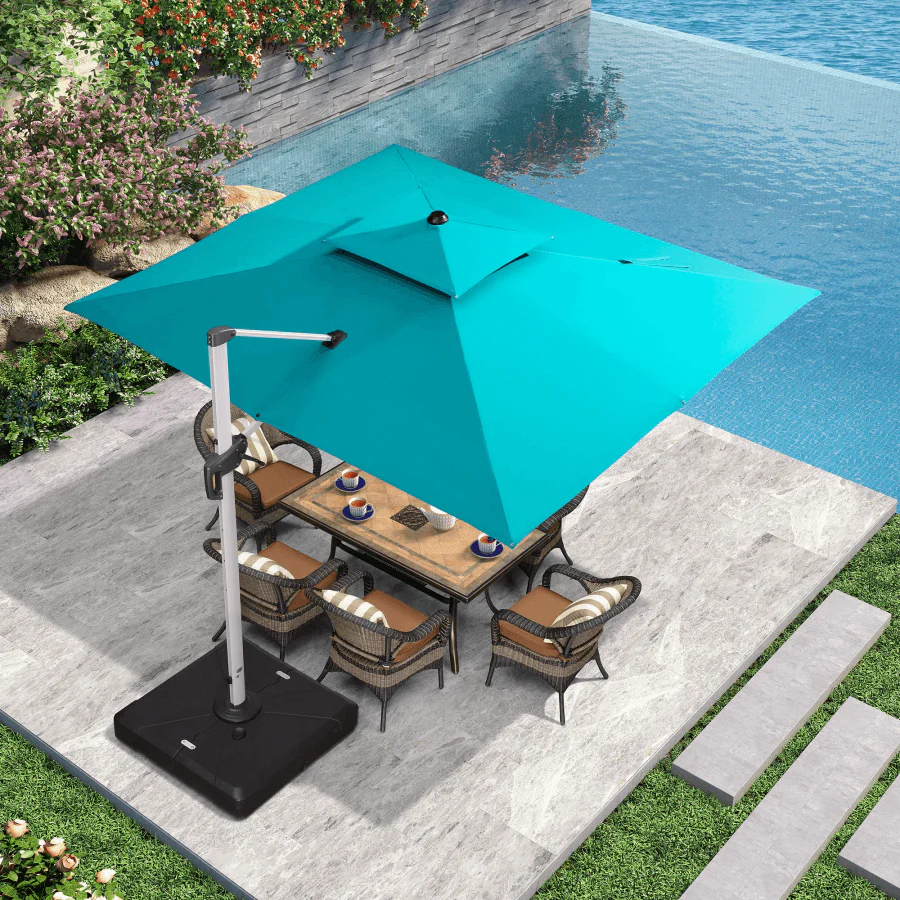 PURPLE LEAF Large Rectangular Porch Umbrella Outside Cantilever Patio Yard Umbrella - Image 24