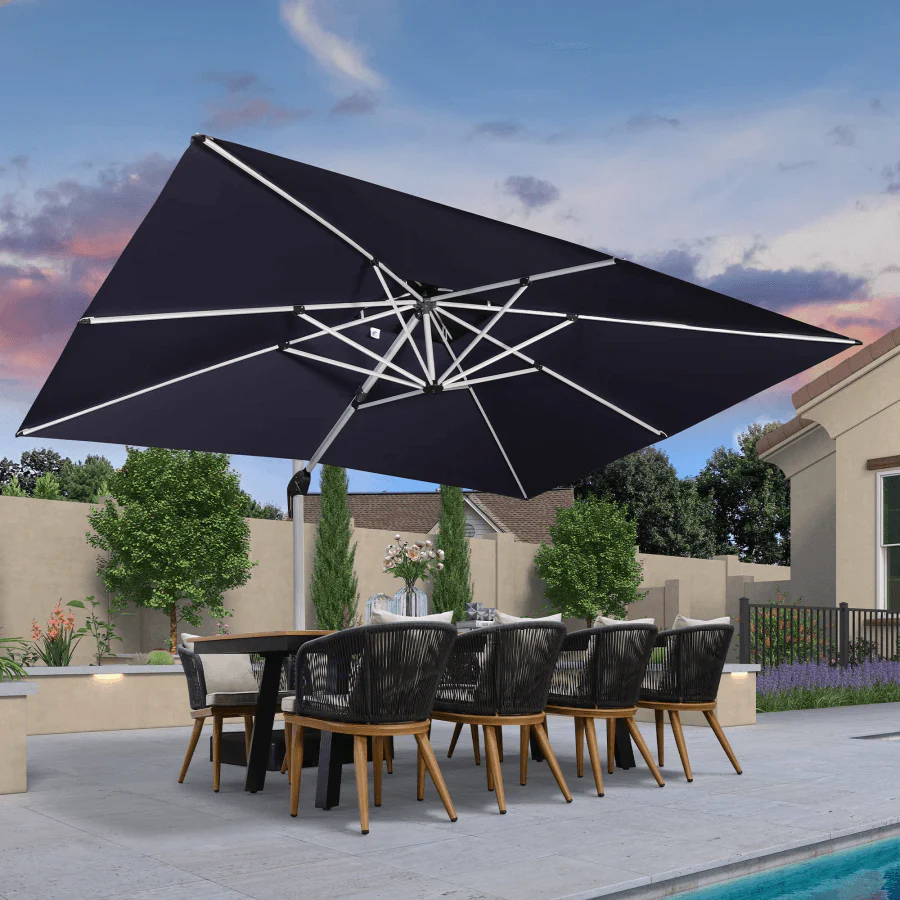PURPLE LEAF Large Rectangular Porch Umbrella Outside Cantilever Patio Yard Umbrella - Image 36